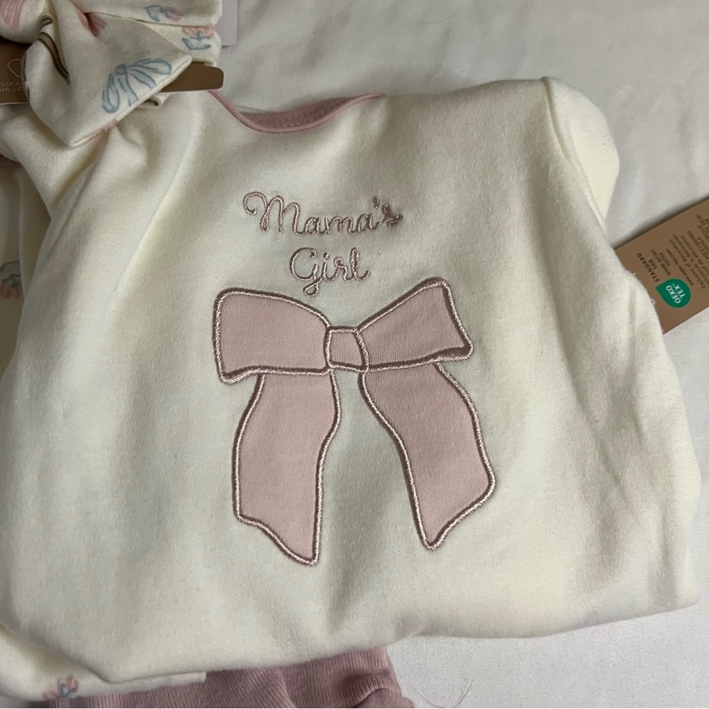 Chick Pea Pink and Cream Pajama Set for Kids - Picture 3 of 5